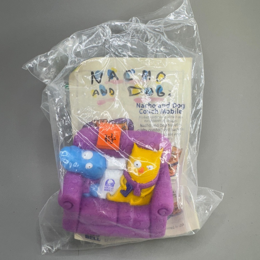 Taco Bell Nacho and Dog Couch Mobile Toy OS Purple Vintage 1995 Collectible